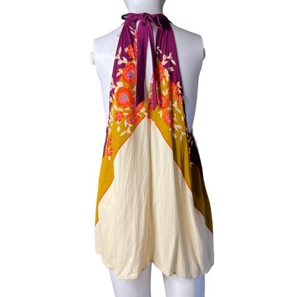 Free People Beat of My Heart High Neck Tunic Cream and Purple Size XS - Picture 3 of 3